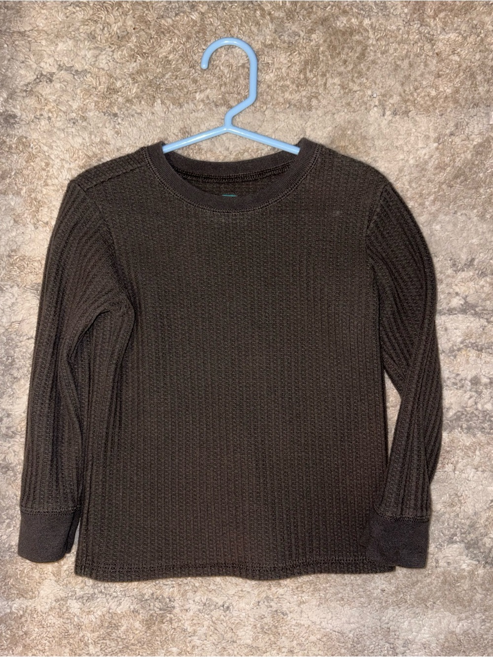 3/$15! Boys 4t waffle thermal Garanimals Brown Waffle Knit Long Sleeve Top